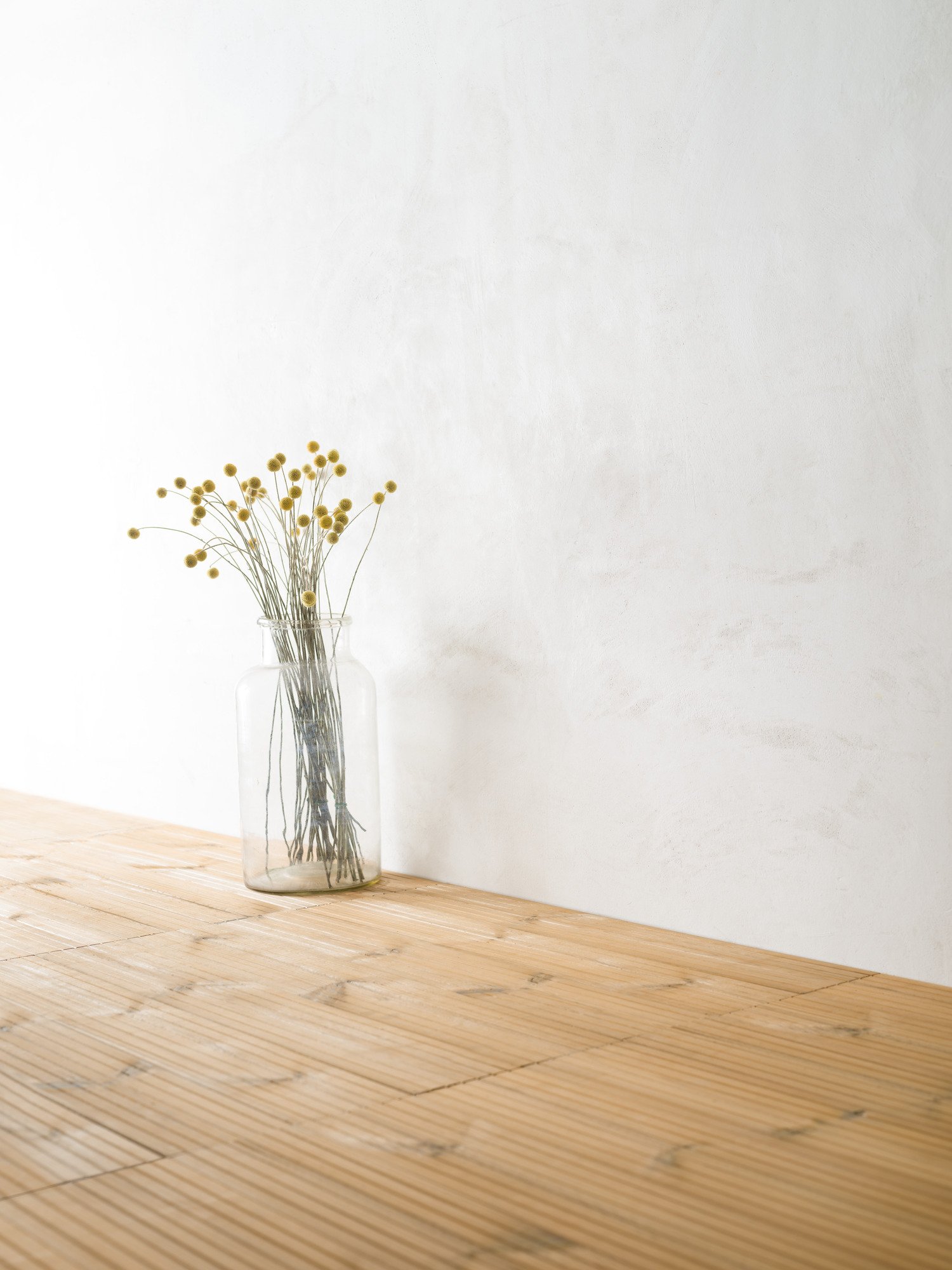 Stora Enso_ThermoWood® Floor Boards and Flowers in Glass Vase